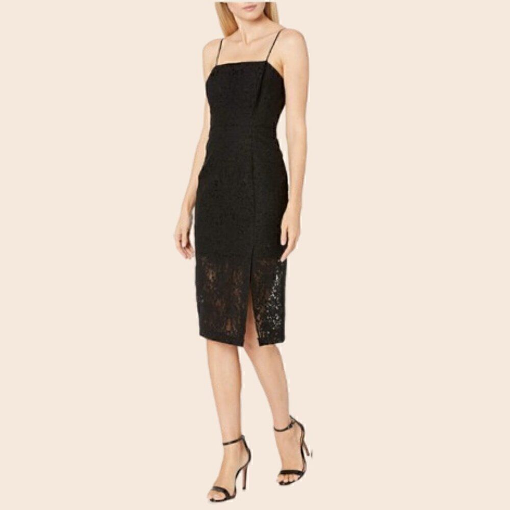 BCBG Generation Black Lace Sheath Dress Size 2